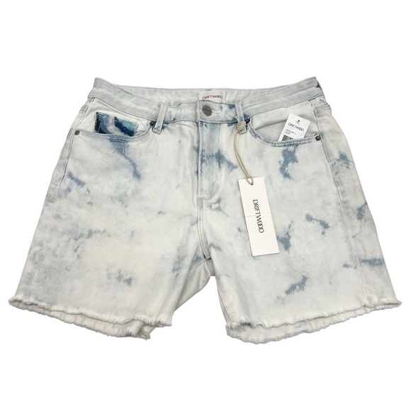 Driftwood NWT Lulu Light Wash Embroidered Cut Off 5" Denim Shorts Women’s 27 - Picture 5 of 10